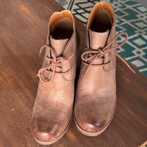 Kork-Ease Brown Leather Ankle Booties